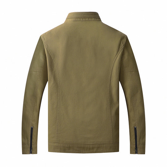Herren funktionaler Canvas-Zip-Blouson mit Stehkragen und verdeckten Reißverschlusstaschen Shop Nory