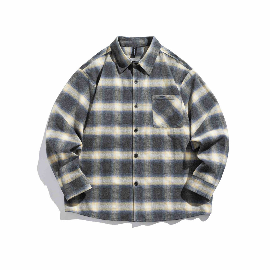 Herren Karierte Flanell-Overshirt mit Brusttasche Shop Nory