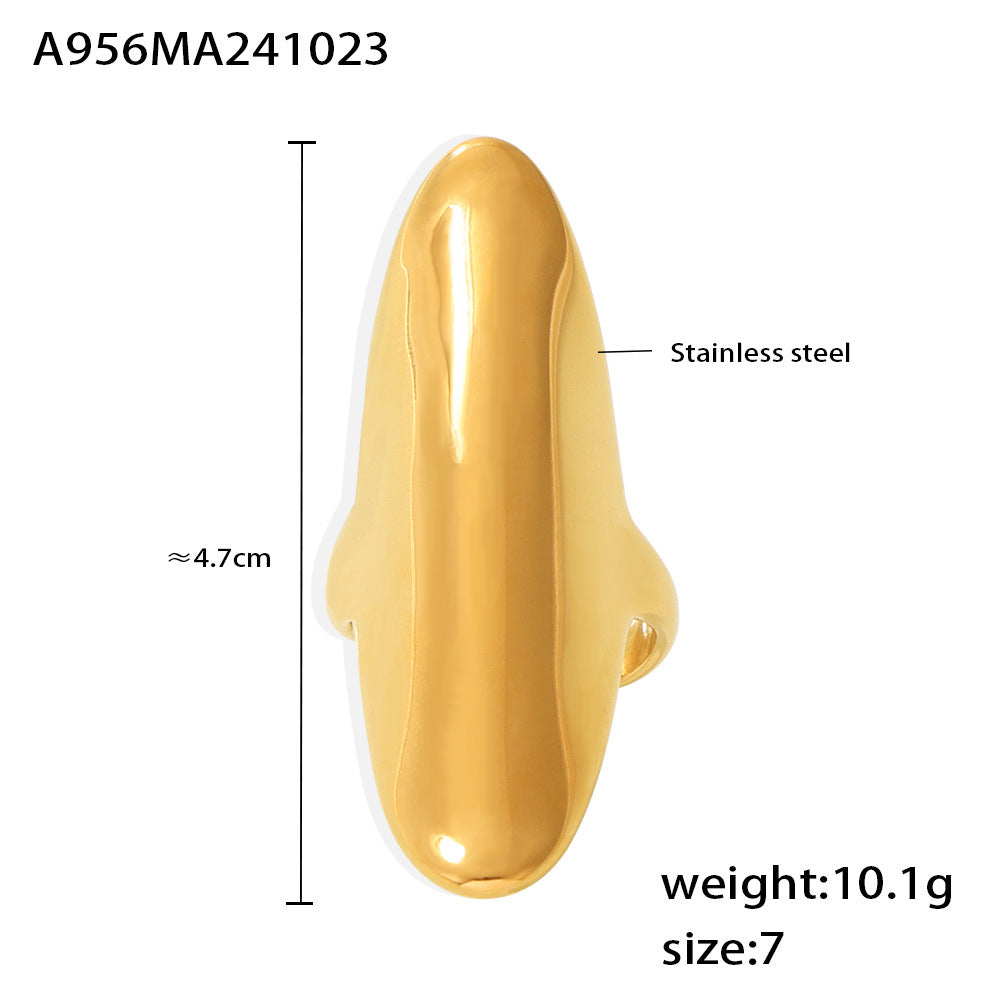 Damenring mit modernem minimalistischem Design aus Edelstahl Shop Nory