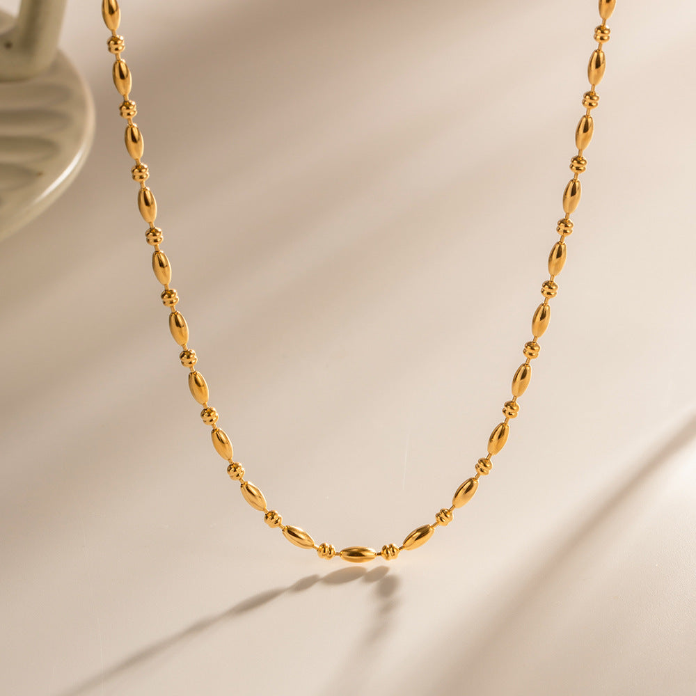 Damen Halskette mit filigranem Perlendesign und hypoallergener Edelstahlverarbeitung Shop Nory