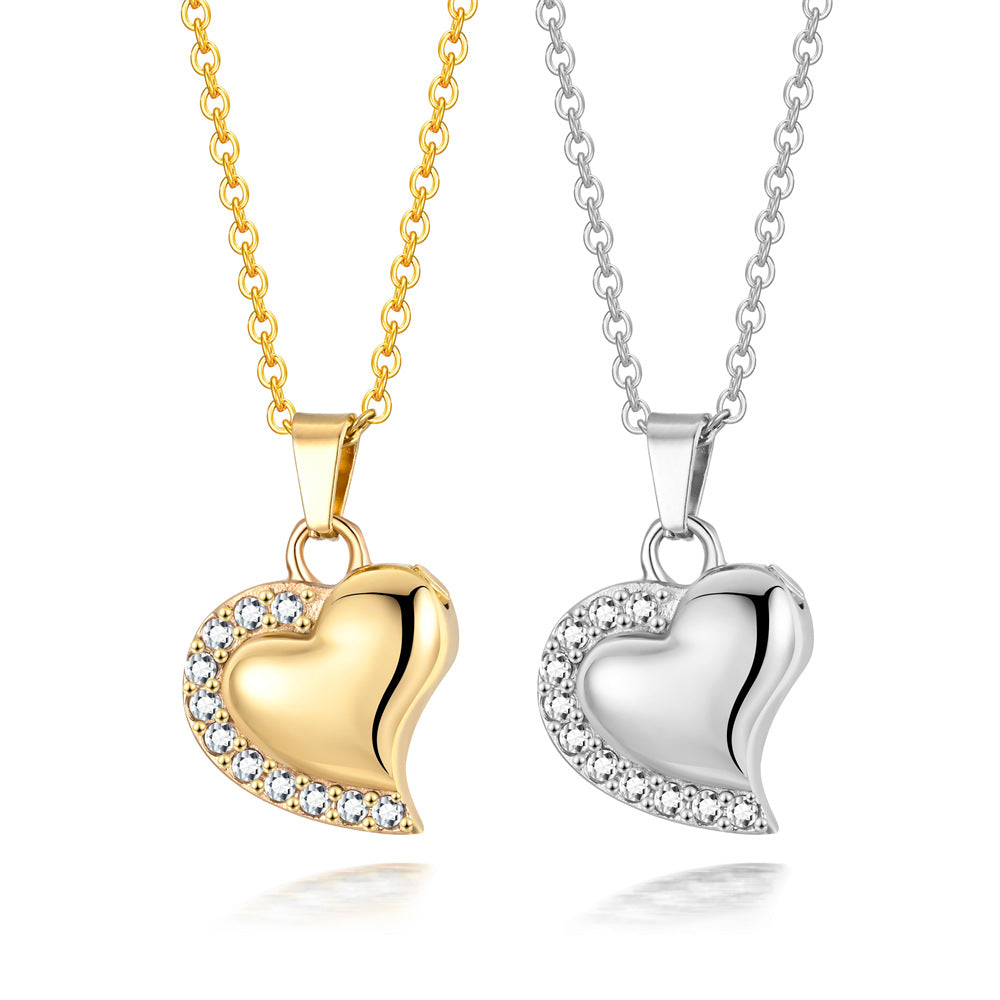 Damen Halskette mit herzförmigem Anhänger und funkelnden Zirkonia Shop Nory