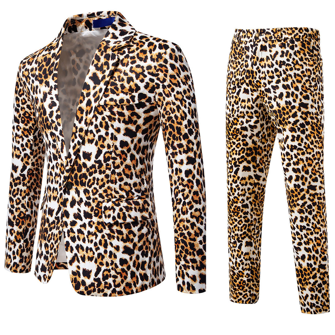Herren Zweiteiliges Satin-Anzugsset mit grafischem Allover‑Print und schmaler Silhouette Shop Nory
