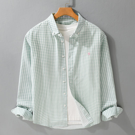 Herren Kariertes Baumwollhemd mit Button-Down-Kragen und relaxed Fit Shop Nory