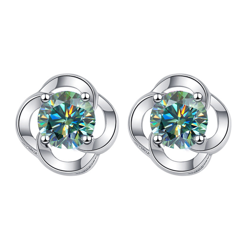 Damen Ohrringe im floralen Design mit buntem Kristall Shop Nory
