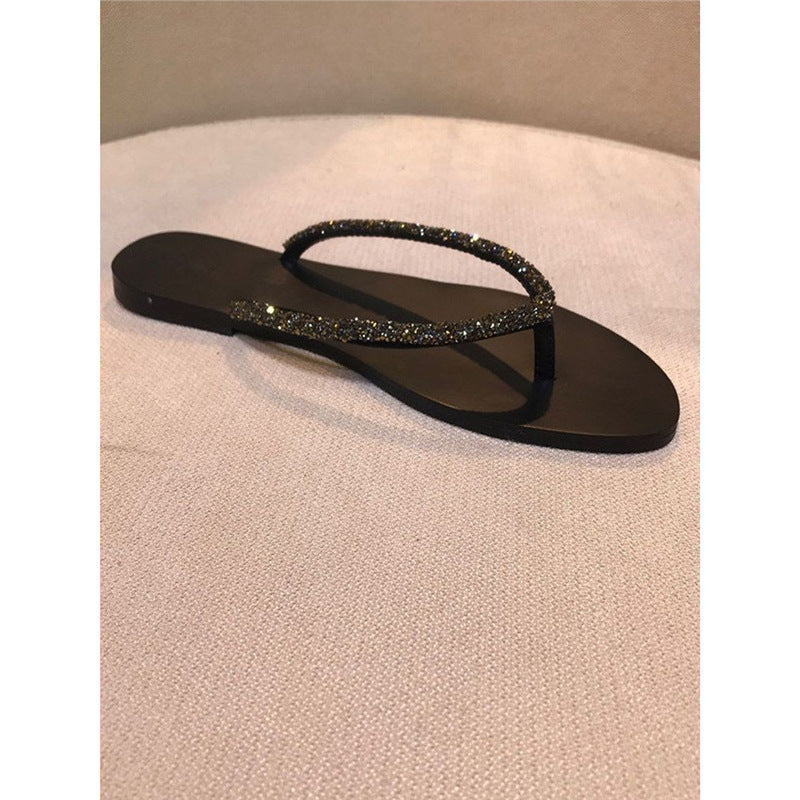 Damen Strandsandalen mit glitzerndem Riemendesign
