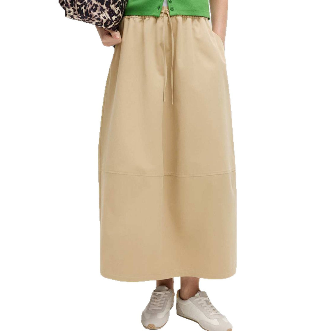 Damen Midirock mit elastischer Tunnelzug‑Taille, Eingrifftaschen und sportiver A‑Linie Shop Nory