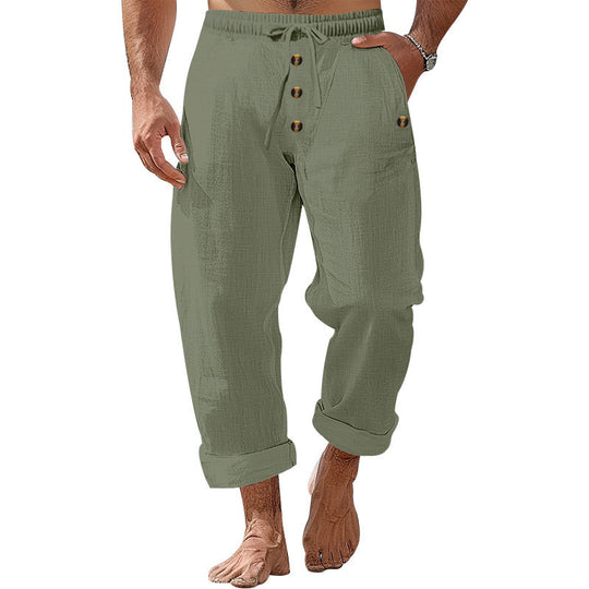 Herren lockere Strandhose mit verstellbarem Kordelzug und praktischen Seitentaschen