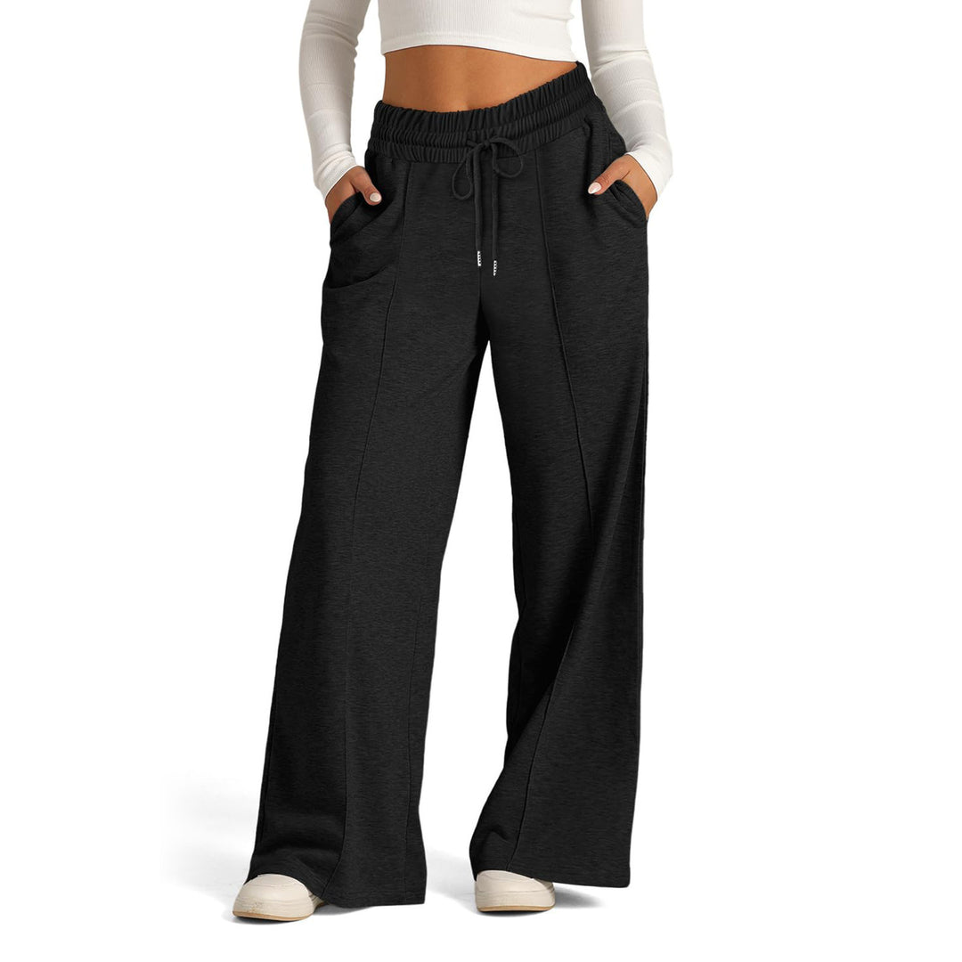 Damen nan weite High‑Waist Palazzo-Loungehose mit elastischem Komfortbund und Kordelzug Shop Nory
