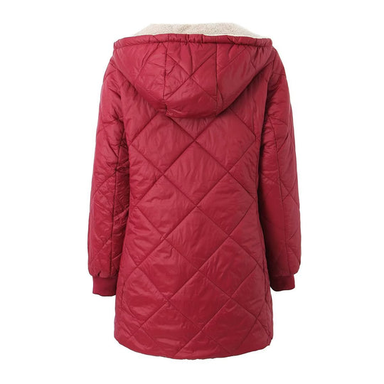 Damen Steppmantel mit Teddyfutter und Kapuze Shop Nory