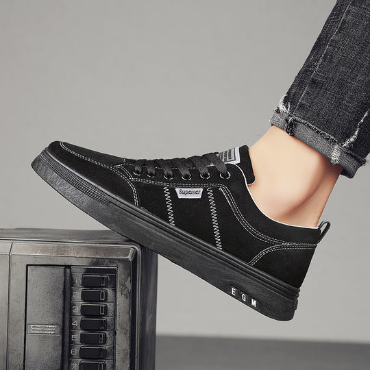 Herren Niedrige Velours‑Freizeit‑Sneaker mit gepolstertem Fersenkragen und dezenter Nahtstruktur Shopy Nory