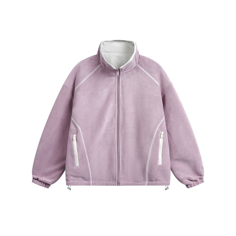 Unisex Leichte Softshelljacke mit wärmendem Fleeceinnenfutter, Stehkragen und Kordelzug Shop Nory