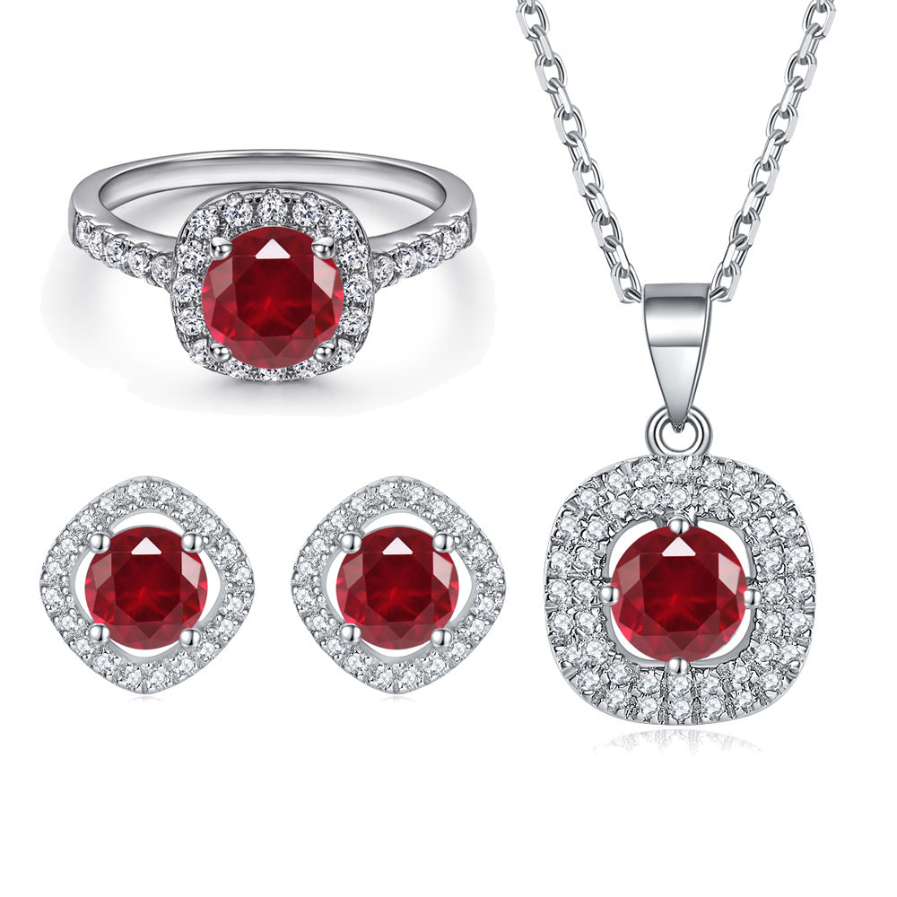 Damen Verlobungsring mit elegantem quadratischem Aquamarin und Zirkonia-Besatz Shop Nory