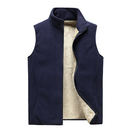 Herren Kuschelige Thermo-Fleeceweste mit Sherpa-Innenfutter, Stehkragen und Reißverschluss Shop Nory