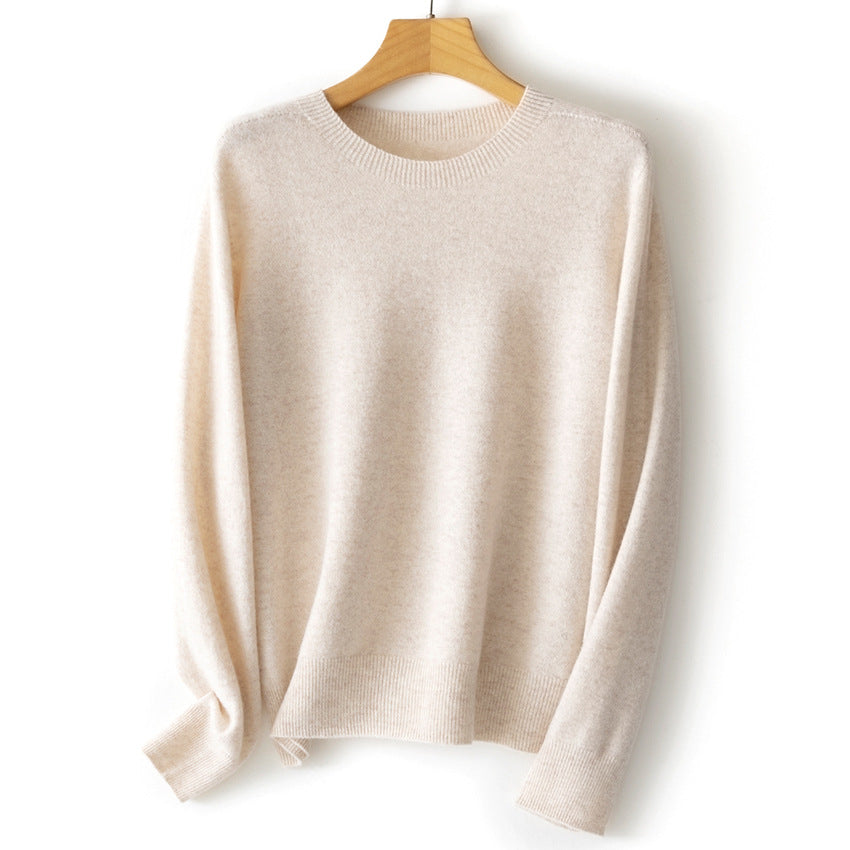 Damen Kaschmir-Mix Rundhalspullover mit Oversize-Schnitt Shop Nory