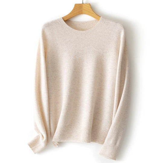 Damen Kaschmir-Mix Rundhalspullover mit Oversize-Schnitt Shop Nory