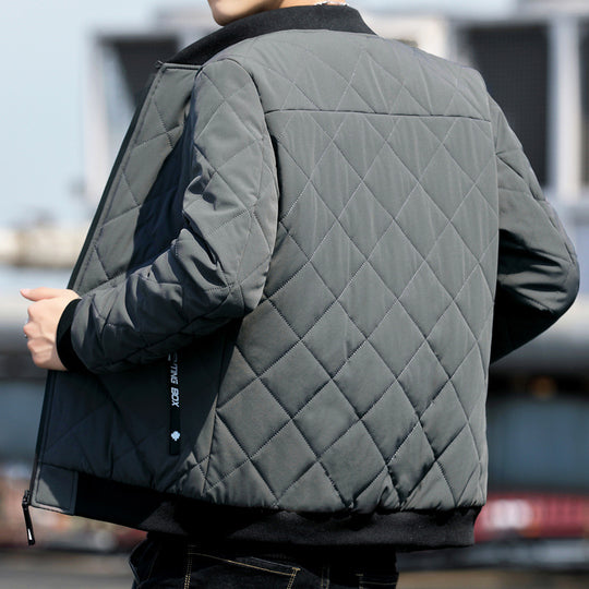 Herren gesteppte Bomberjacke mit gemustertem Innenfutter und Rippenbündchen Shop Nory