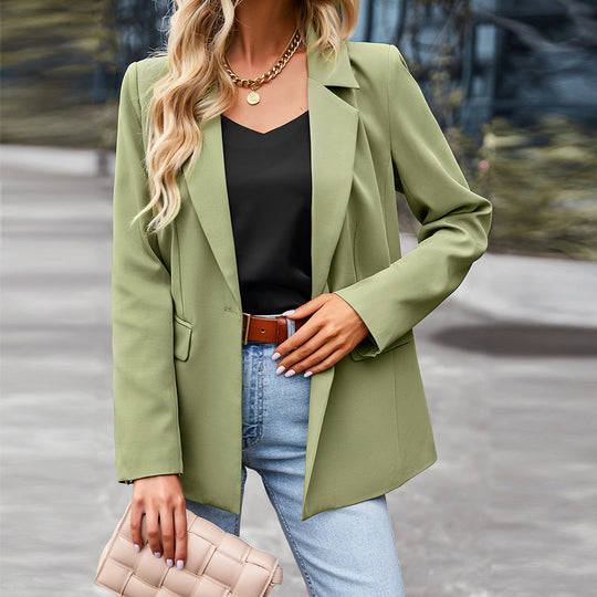 Damen nan leichter Longblazer mit Ein-Knopf‑Verschluss, Pattentaschen und legerer Silhouette Shop Nory