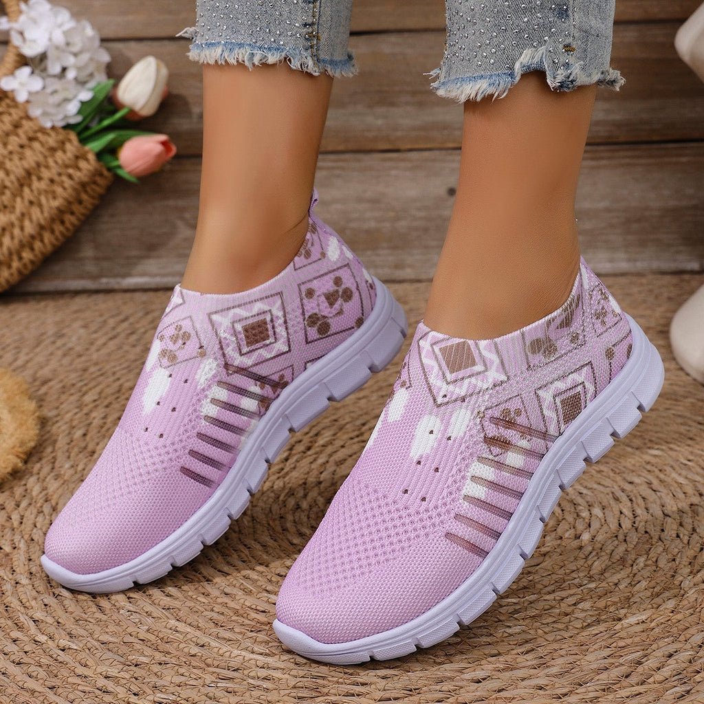 Damen moderne Slip-On Sneakers mit atmungsaktivem Stretch-Obermaterial