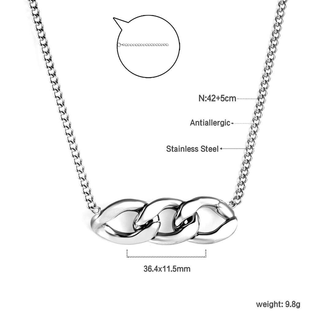 Damen Edelstahl Halskette mit modernem Gliederdesign Shop Nory
