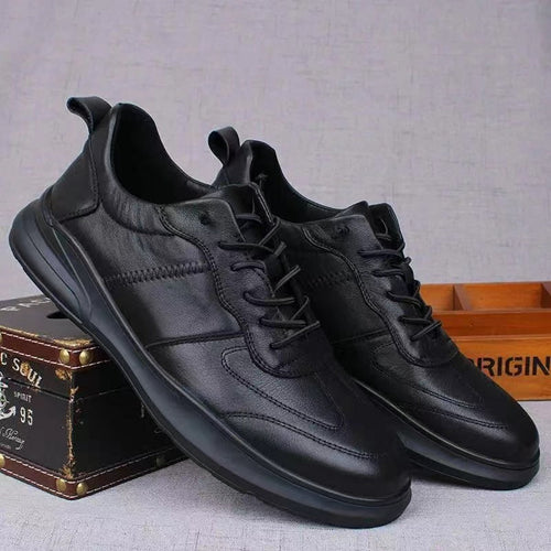 Damen Sportliche Leder Sneakers mit dämpfender Laufsohle und rutschfestem Profil