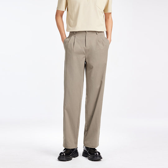 Herren Elegante Bundfalten-Stoffhose mit hoher Bundhöhe, Bügelfalte und geradem Bein Shop Nory