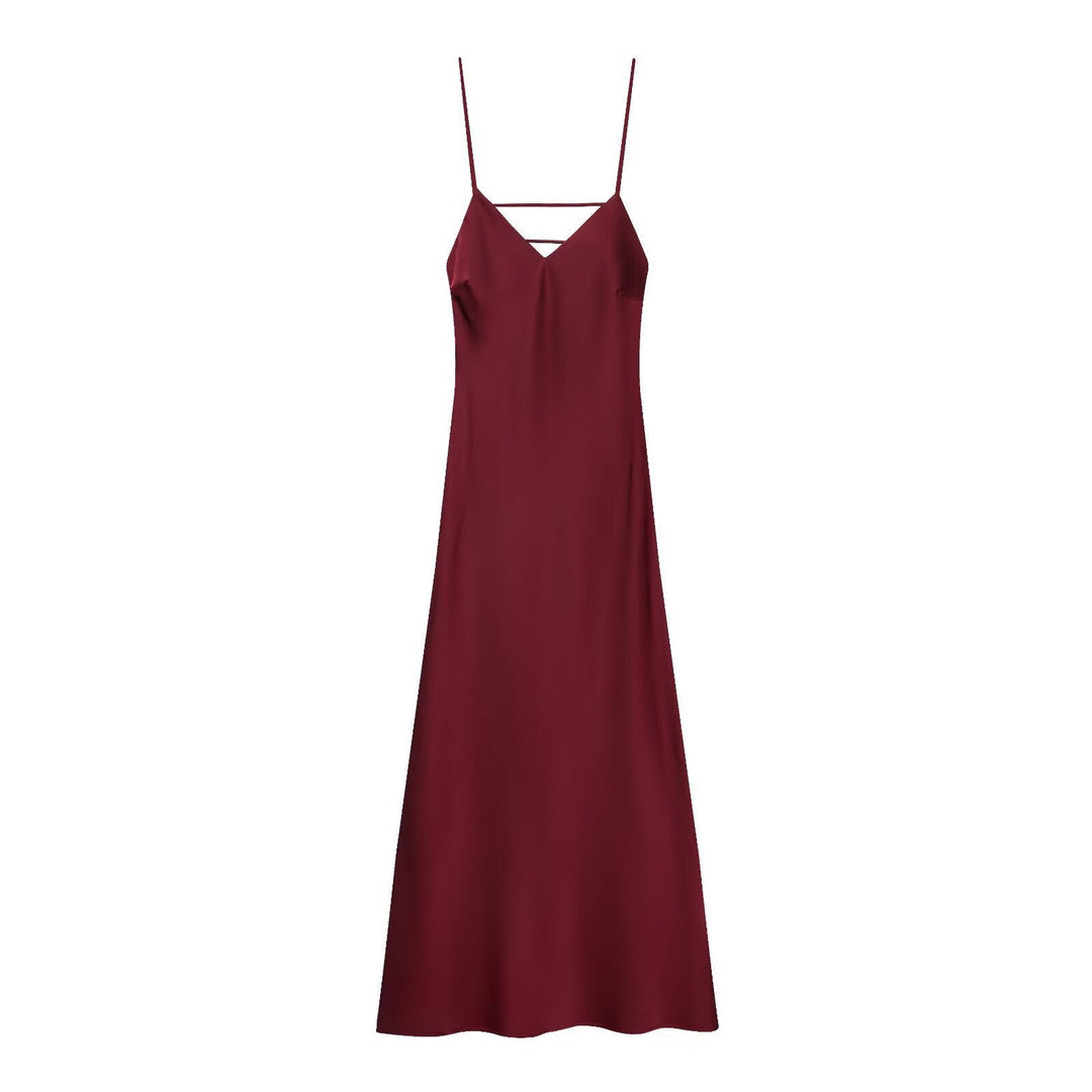 Damen Sommerliches Spaghettiträgerkleid mit schmeichelndem Schnitt und fließendem Stoff