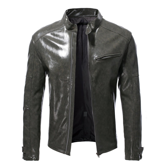 Herren Lederjacke mit hochwertigem Finish