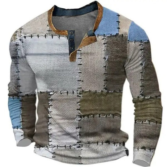 Herren Sportliches Langarmshirt mit Knopfleiste Shop Nory
