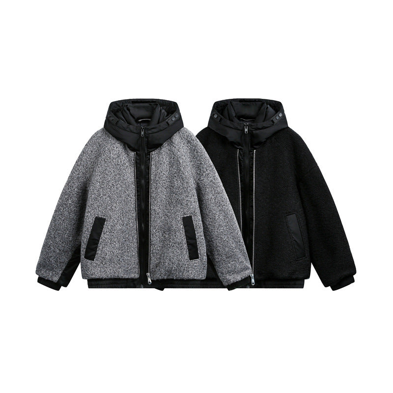 Unisex Oversized Teddy-Fleece Winterjacke mit abnehmbarer Kapuze Shop Nory
