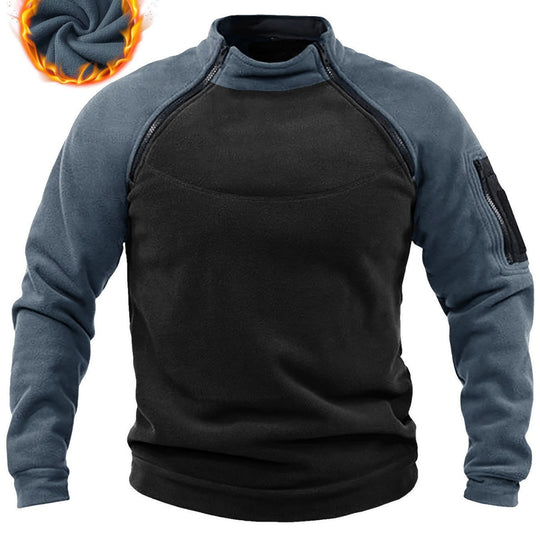 Herren Technischer Fleece-Pullover mit winddichter Frontpaneel und Armtasche Shop Nory
