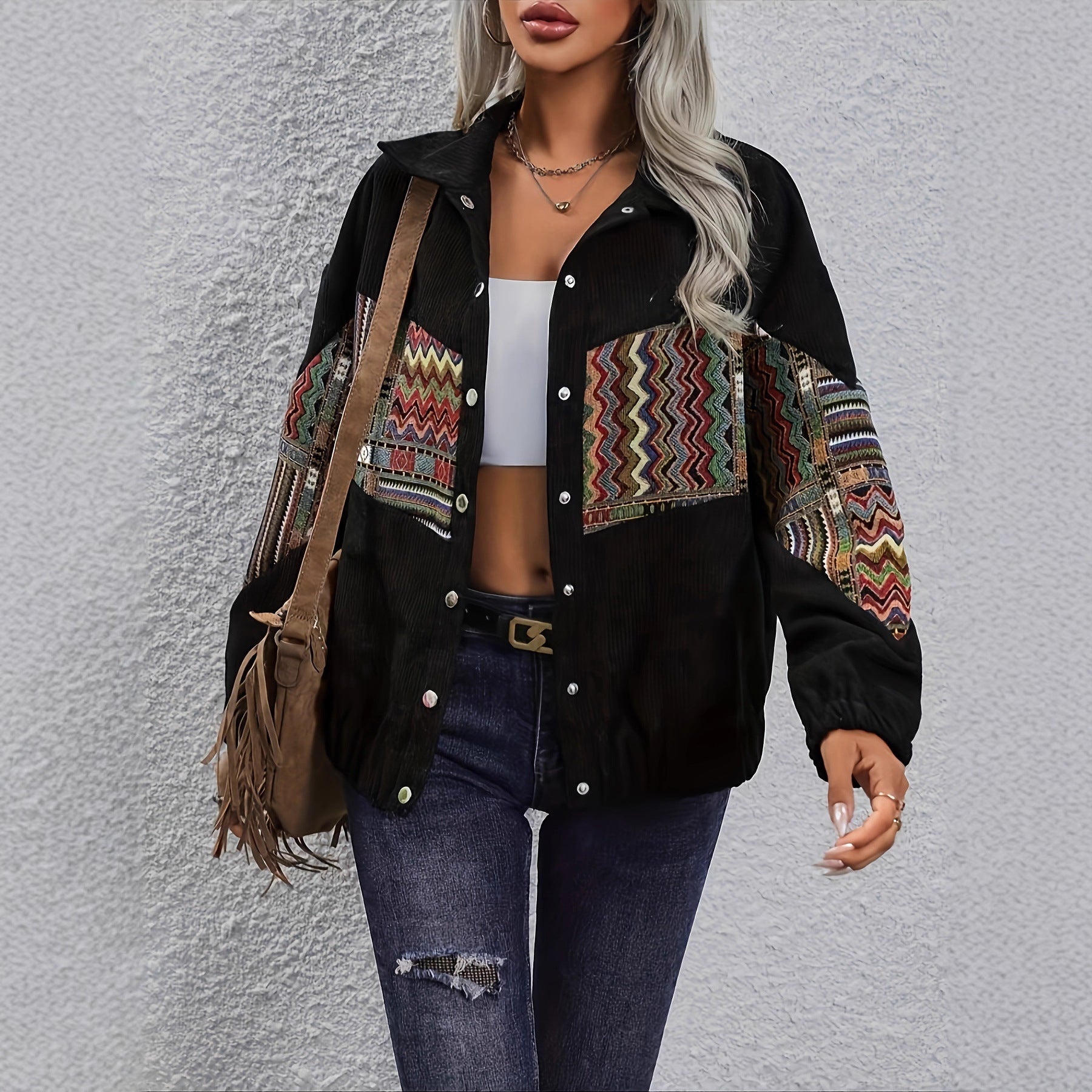 Damen Modischer Allrounder mit Ethnomuster