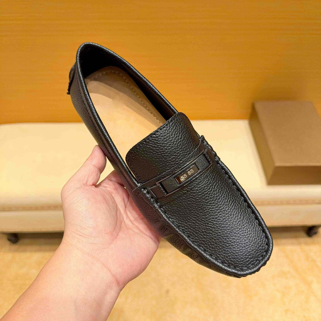 Herren Mokassins aus hochwertigem Leder mit eleganter Ziernaht Shopnory