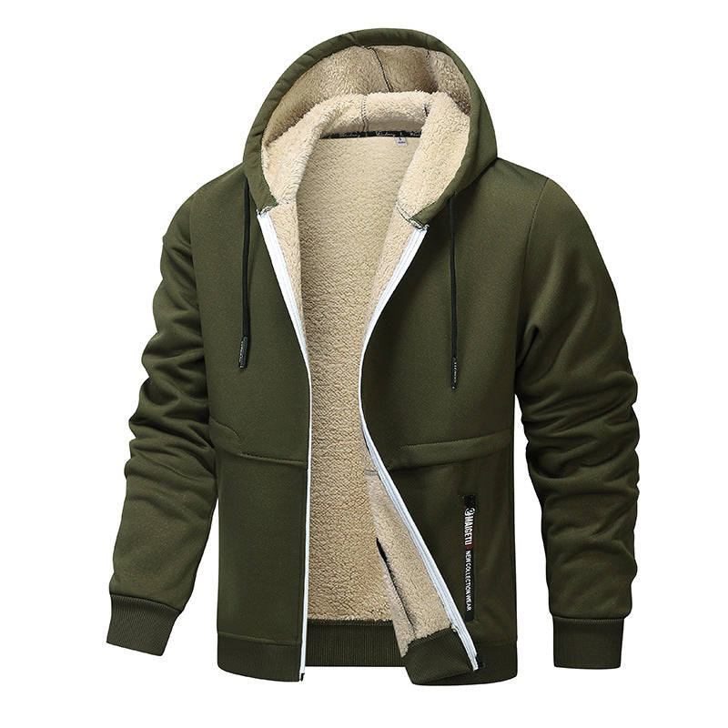 Herren Sherpa‑gefütterte Zip‑Hoodiejacke im Urban‑Casual‑Stil mit Teddyfleece‑Innenfutter Shop Nory