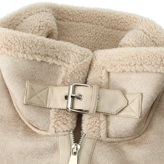 Damen Ärmellose Lammfell-Optik Weste mit Teddyfutter und Reißverschluss Shop Nory