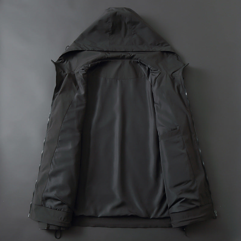 Herren Leichte wasserabweisende Softshell-Outdoorjacke mit Kapuze, versiegelten Nähten und Reißverschlusstaschen Shop Nory