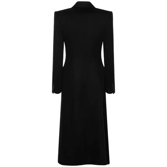 Damen Maxilanger Asymmetrischer Doppelreihiger Blazer‑Mantel mit betonter Schulter Shop Nory