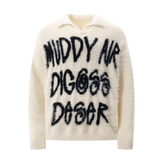 Damen Modischer Pullover mit einzigartigem Schriftzug Shop Nory