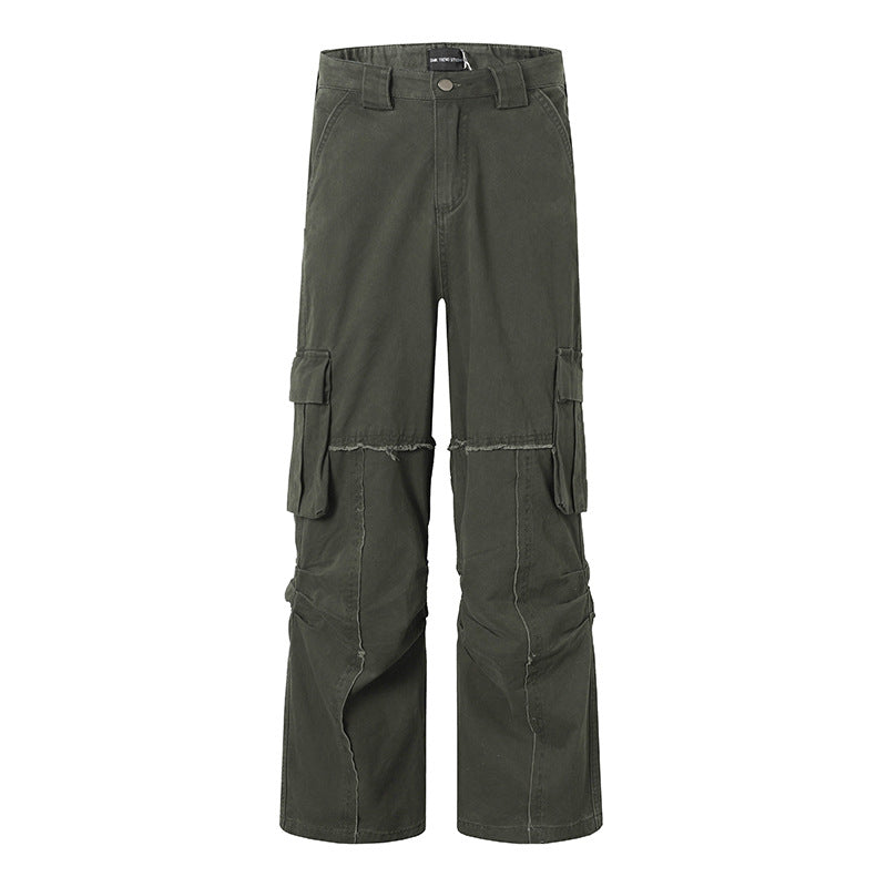 Damen Weite Cargo-Culotte-Hose mit hoher Taille, Multi‑Taschen und sichtbaren Nahtdetails Shop Nory