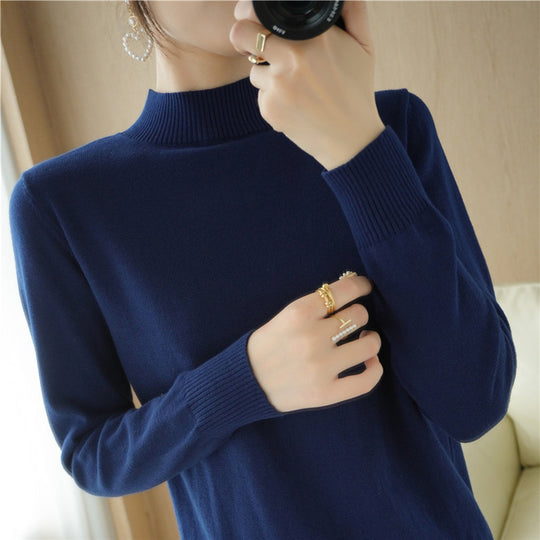 Damen Leichter Kurzgeschnittener Stehkragenpullover aus Feinstrick mit verlängerten Rippbündchen Shop Nory