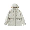 Damen technische Outdoor-Jacke mit verstellbarer Kapuze und großen Taschen
