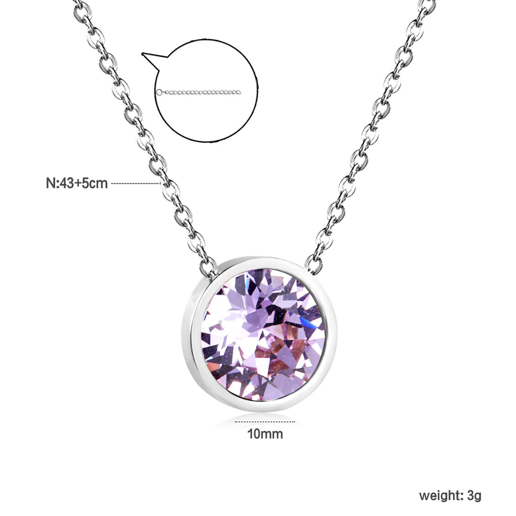 Damen Halskette mit funkelndem Kristallanhänger und eleganter Gliederkette Shop Nory