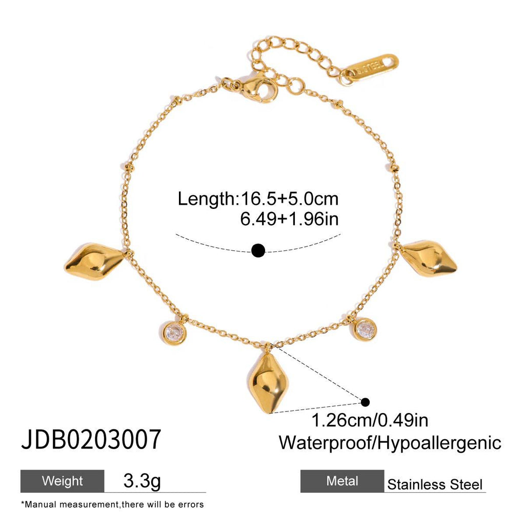Damen Armband mit stylischen Tropfenanhängern und hypoallergener Edelstahlverarbeitung Shop Nory