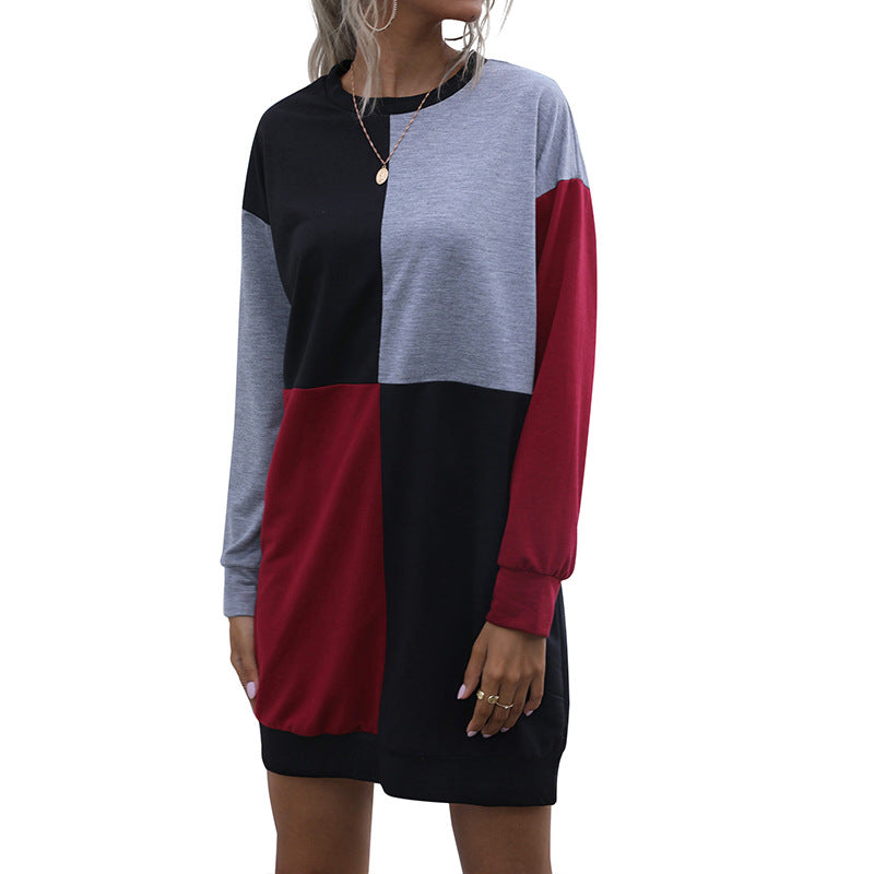 Damen Langarm-Sweatkleid mit Blockpaneelen und weitgeschnittener Passform Shop Nory