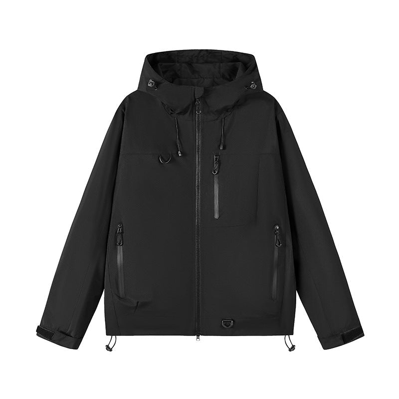 Damen technische Outdoor-Jacke mit Material und verstellbarem Kapuzensystem