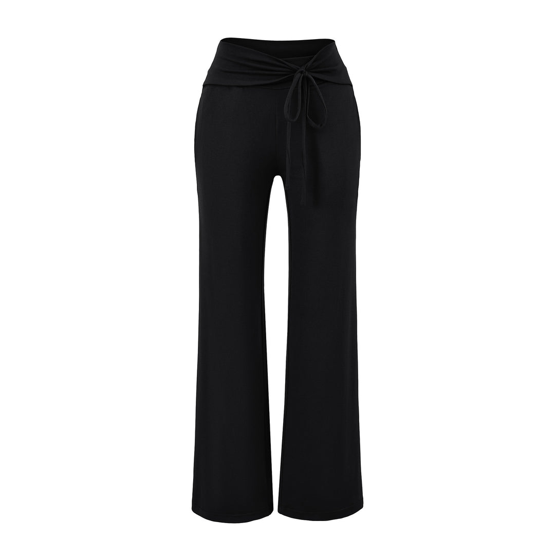 Damen Weite Jersey-Loungehose mit Umschlagbund und Tunnelzug Shop Nory
