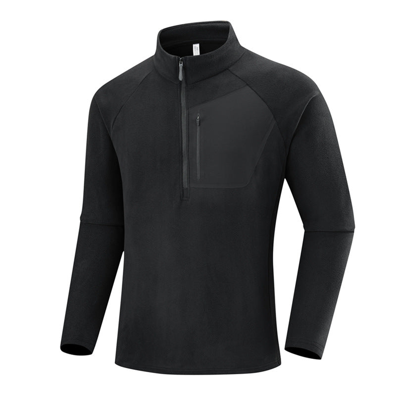 Herren Leichter Performance-Fleecepullover mit Viertel-Reißverschluss und Brusttasche Shop Nory