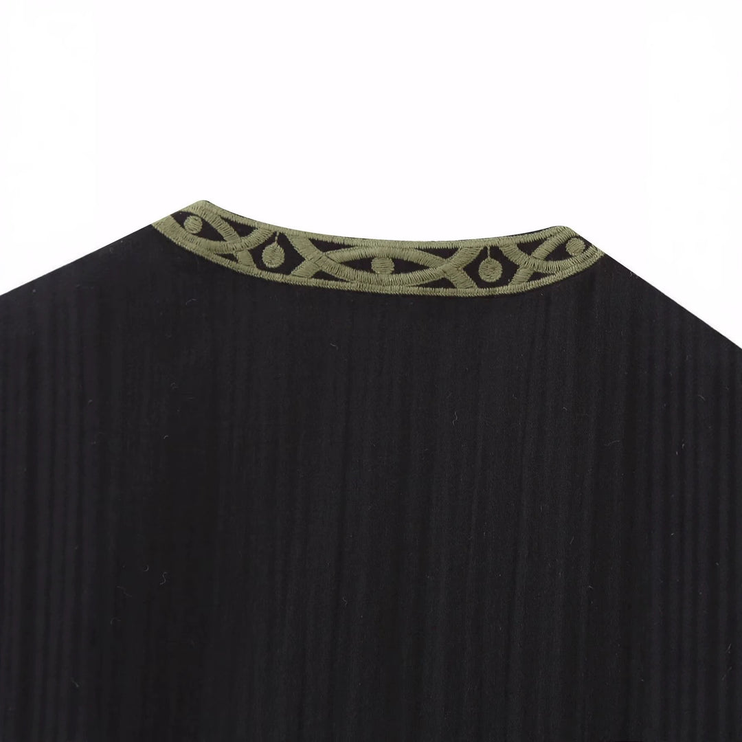 Damen Boho-Stickereiweste mit offenem Schnitt und floraler Zierstickerei Shop Nory