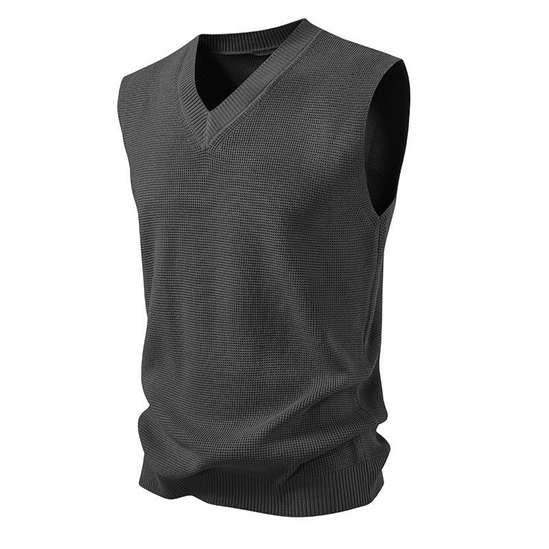 Herren ärmelloser Pullover im strukturierten Design
