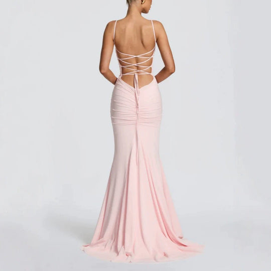 Damen Elegantes Tailliertes Maxikleid mit Raffungen