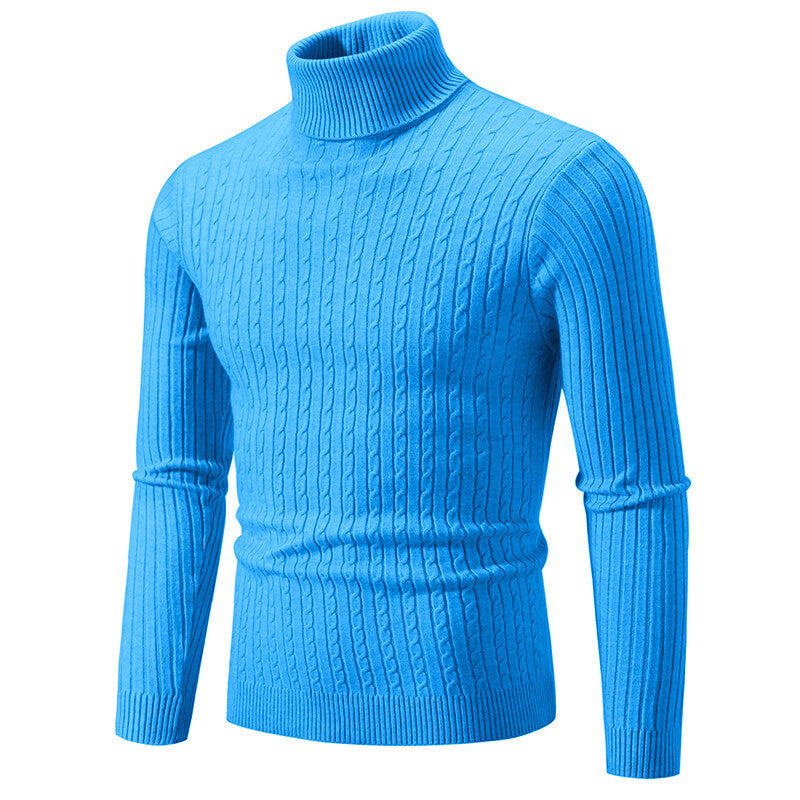 Herren Rollkragenpullover mit Zopfstrick und schlanker Passform Shop Nory